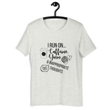 "I Run On Caffeine, Yarn, & Inappropriate Thoughts" Unisex Scoop Neck Tee