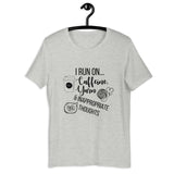 "I Run On Caffeine, Yarn, & Inappropriate Thoughts" Unisex Scoop Neck Tee