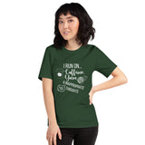 "I Run On Caffeine, Yarn, & Inappropriate Thoughts" Unisex Scoop Neck Tee