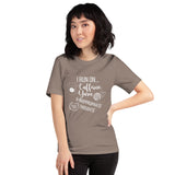 "I Run On Caffeine, Yarn, & Inappropriate Thoughts" Unisex Scoop Neck Tee