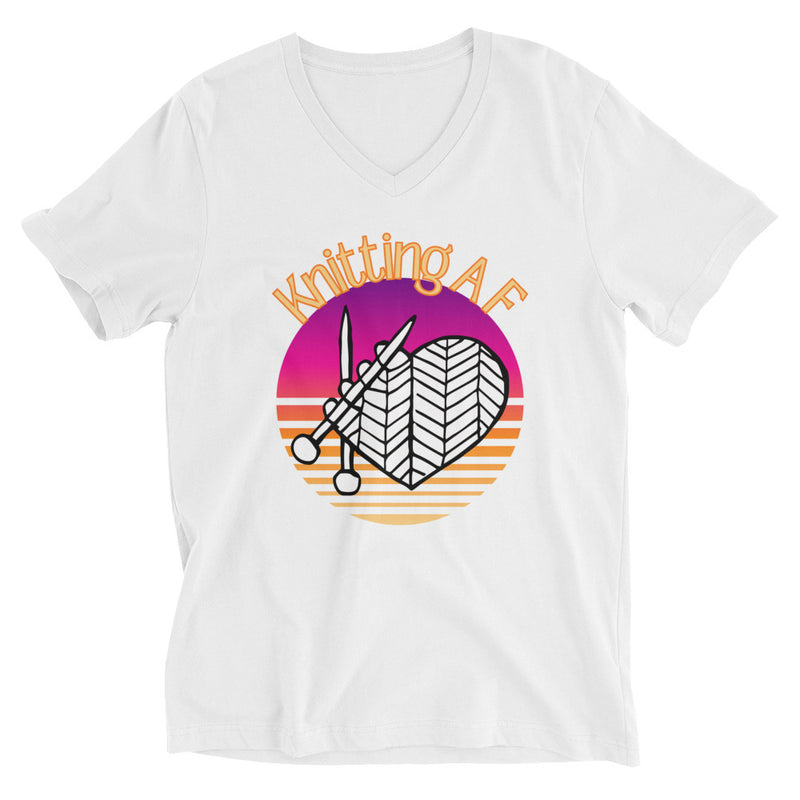 Knitting AF Unisex V-Neck T-Shirt