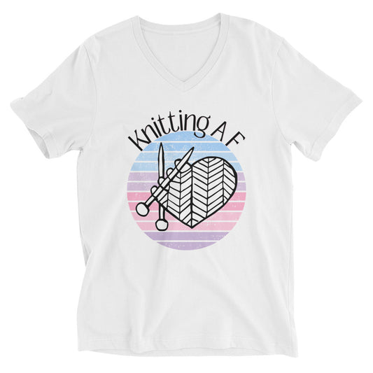 Knitting AF Unisex V-Neck T-Shirt