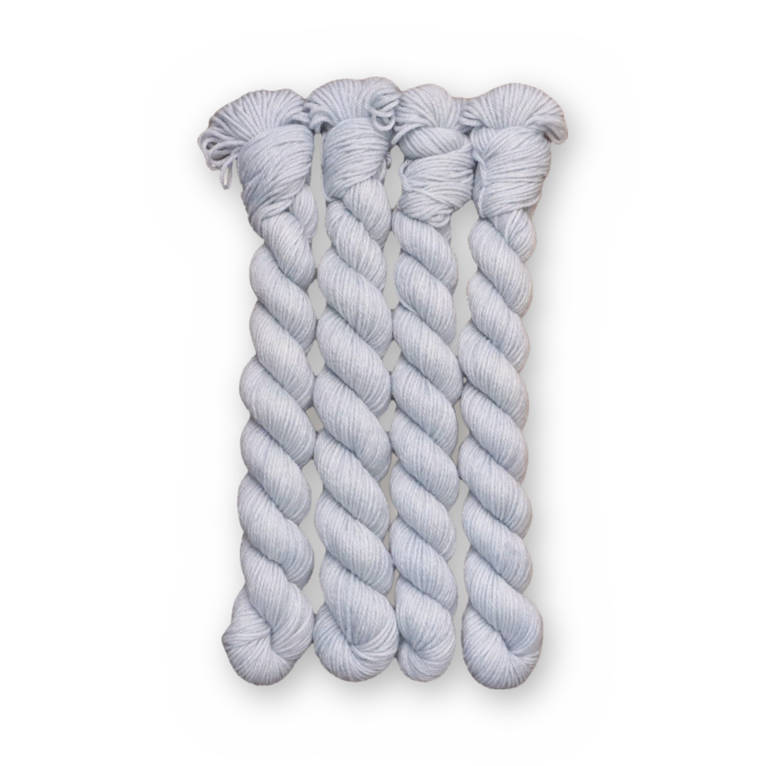 Vintage Denim Color Bar Plush Sock fingering weight yarn, 20g mini skein