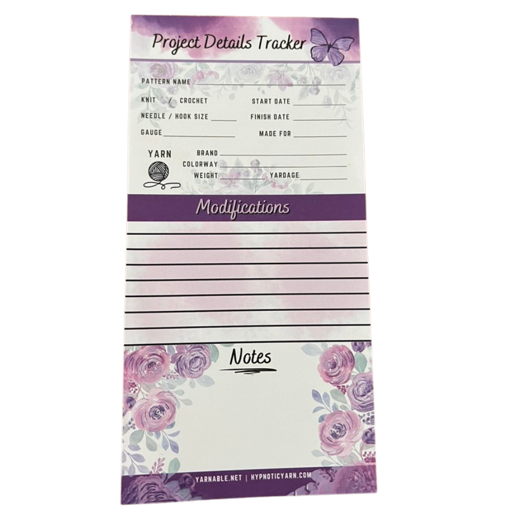 Project Details Tracker Note Pad